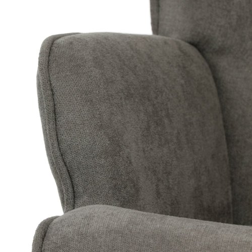 Křeslo houpací, potah světle modrá látka, dřevěné nohy, masiv kaučukovník - Brevné variany: Růžová