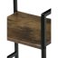 Regál, 3 police, dekor dub, MDF, černý lak