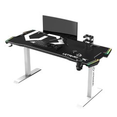ULTRADESK Herní stůl FORCE SNOW 166×70 cm — bílá