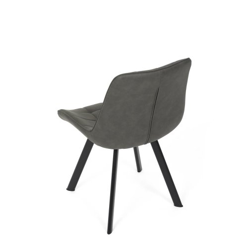 Židle jídelní, černá látka v dekoru broušené kůže, černý kov - Brevné variany: GRN3