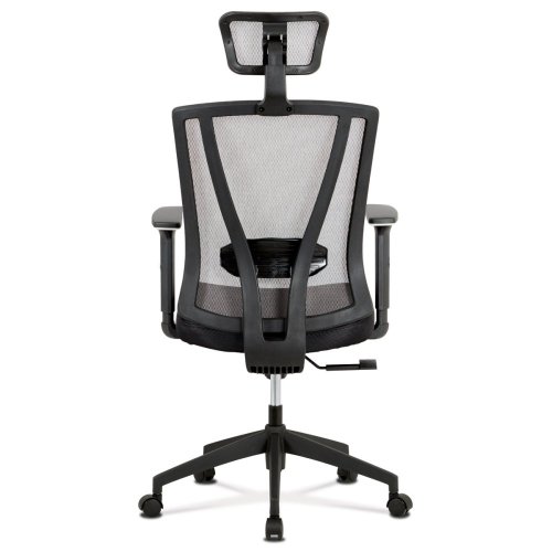 Kancelářská židle, černá MESH+síťovina, plastový kříž, synchronní mechanismus