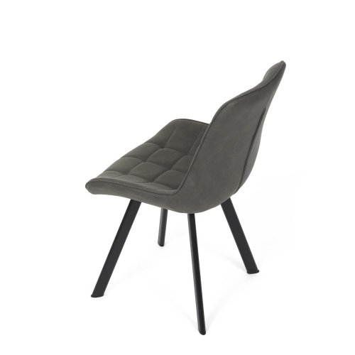 Židle jídelní, černá látka v dekoru broušené kůže, černý kov - Brevné variany: GRN3