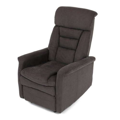 TV a relaxační křeslo s elektrickým ovládáním, potah hnědá látka