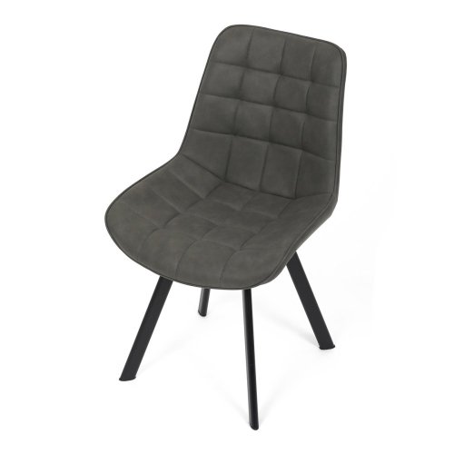 Židle jídelní, černá látka v dekoru broušené kůže, černý kov - Brevné variany: GRN3