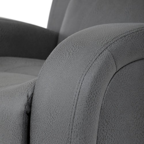 TV a relaxační křeslo, manuální polohování, potah šedá látka v dekoru kůže - Brevné variany: Šedá