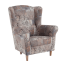 Křeslo ušák, látka vintage hnědá 1026, Charlot (0000187030) — Memela.cz