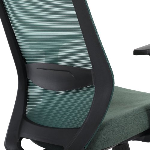 Židle kancelářská, černá MESH síťovina, černá látka, plastový kříž, synchronní mechanismus, kolečka pro tvrdé povrchy - Brevné variany: Zelená