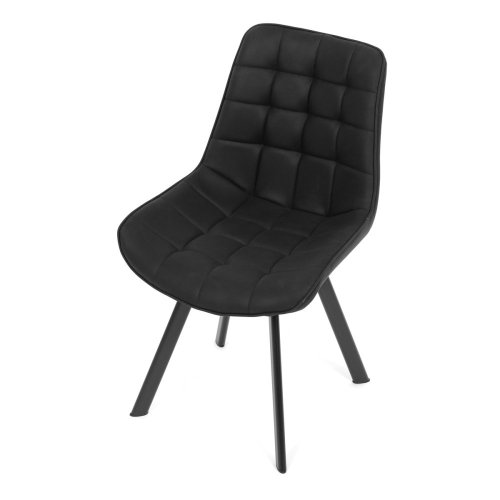 Židle jídelní, černá látka v dekoru broušené kůže, černý kov - Brevné variany: GRN3