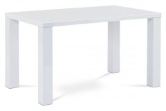 Jídelní stůl 135x80x76 cm, vysoký lesk bílý