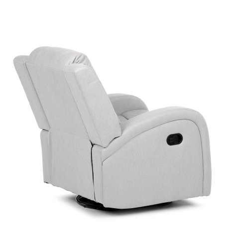 TV a relaxační křeslo, manuální polohování, potah šedá látka v dekoru kůže - Brevné variany: Šedá