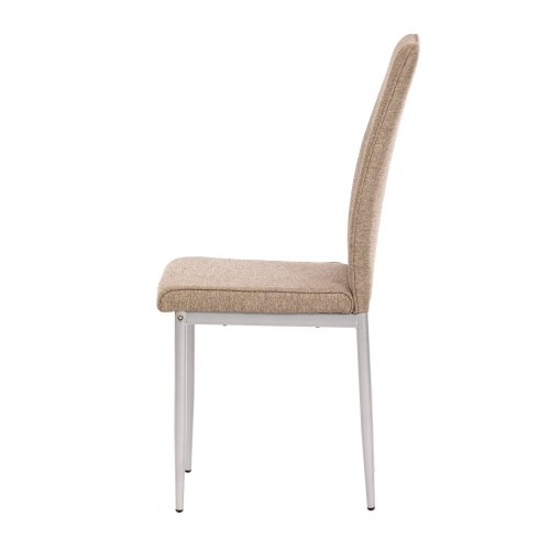 Židle jídelní, béžová látka, šedé kovové nohy - Brevné variany: Hnědá