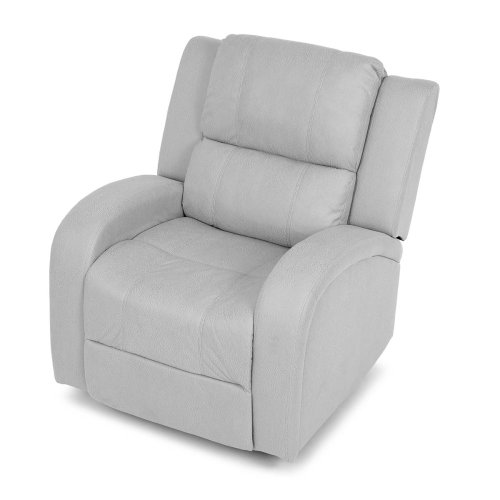 TV a relaxační křeslo, manuální polohování, potah šedá látka v dekoru kůže - Brevné variany: Šedá