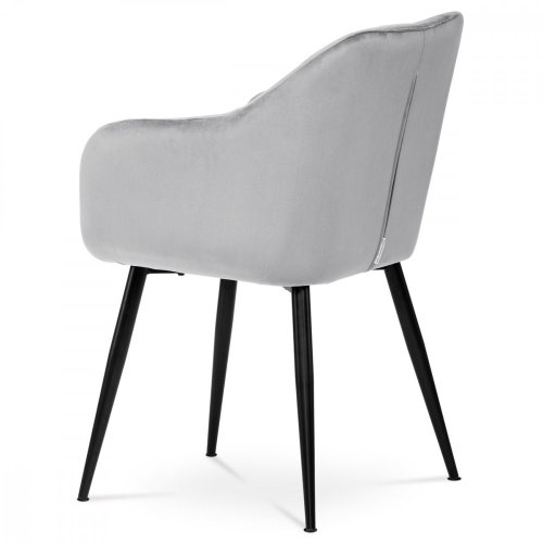 Jídelní židle, potah černá matná sametová látka, kovové nohy, černý matný lak - Brevné variany: YEL4