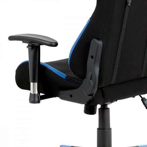 Kancelářská židle, modrá-černá látka, houpací mech, plastový kříž - Brevné variany: Modrá
