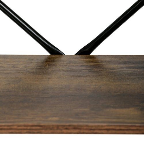Regál, 5 polic, dekor dub, MDF, černý lak - Brevné variany: OLW