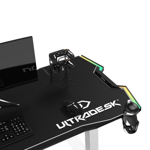 ULTRADESK Herní stůl FORCE SNOW 166×70 cm — bílá
