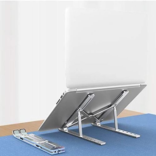 Podstavec pod notebook, polohovatelný, stříbrný, hliník, 10 Kg nosnost, SWISSTEN