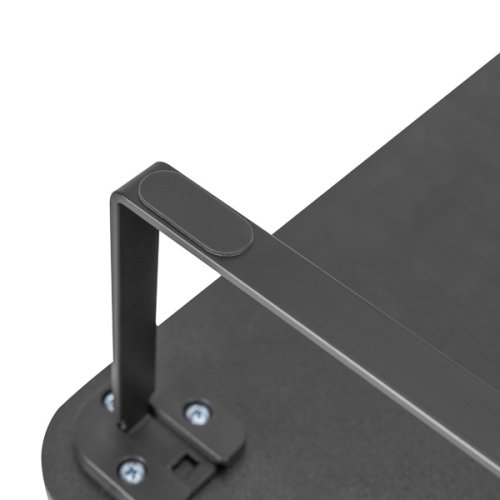 Podstavec pod monitor, prostor pro klávesnici, rychlá montáž, černý, ocel, dřevotříska, 20 kg nosnost, Powerton, ergo