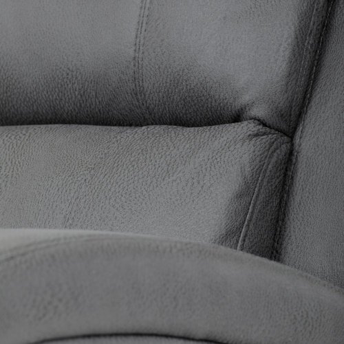 TV a relaxační křeslo, manuální polohování, potah šedá látka v dekoru kůže - Brevné variany: Šedá