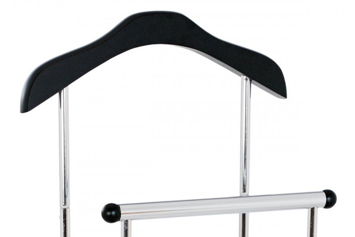 Němý sluha, výška 108 cm, MDF - černý matný lak, kov - chrom, nosnost 5 kg - Brevné variany: Bílá