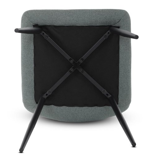 Židle jídelní, madlo, snadno čistitelná šedá látka, černý matný lak, kovové nohy - Brevné variany: Zelená