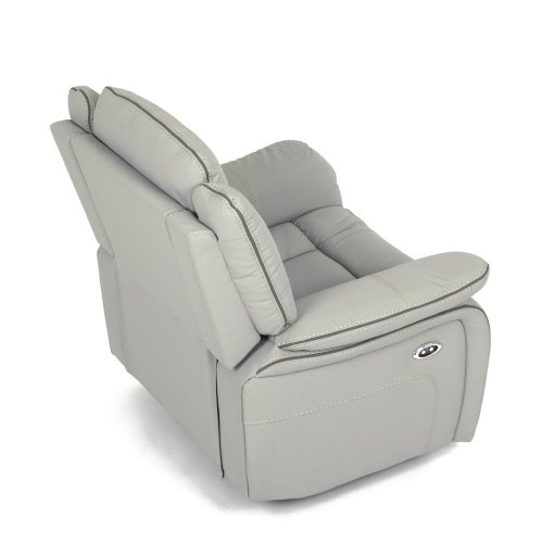 TV a relaxační křeslo s elektrickým ovládáním, potah šedá ekokůže