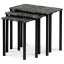 Přístavné a odkládací stolky, set 3 ks, deska černý mramor, kovové nohy, černý m - Brevné variany: Černá