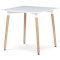 Jídelní stůl 80x80x74 cm, MDF / kovová kostrukce - bílý matný lak, dřevěné nohy