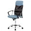 Kancelářská židle řady BASIC, potah černá látka a síťovina MESH, houpací mechani - Brevné variany: Modrá