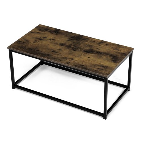 Stůl konferenční, 90x48x41 cm, MDF, dekor divoký dub, černý kov - Brevné variany: OLW