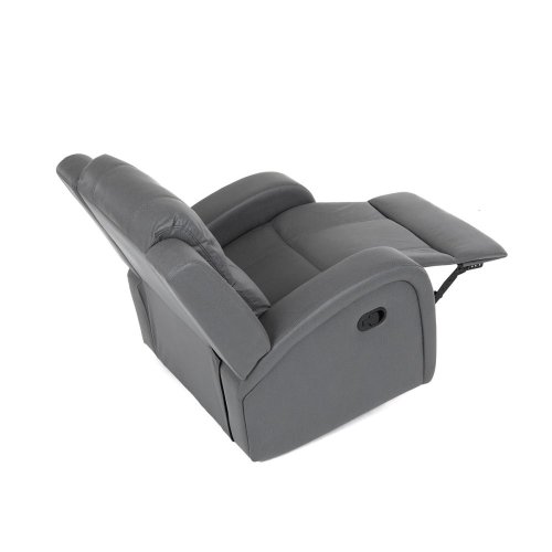 TV a relaxační křeslo, manuální polohování, potah šedá látka v dekoru kůže - Brevné variany: Šedá