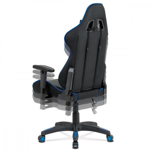 Kancelářská židle houpací mech., černá koženka, plast. kříž