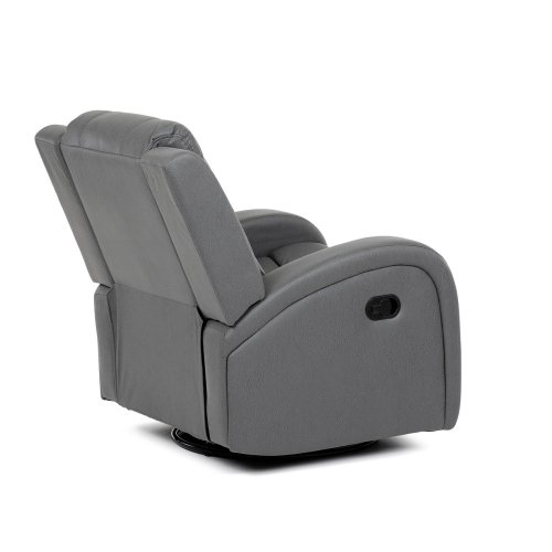 TV a relaxační křeslo, manuální polohování, potah šedá látka v dekoru kůže - Brevné variany: Šedá