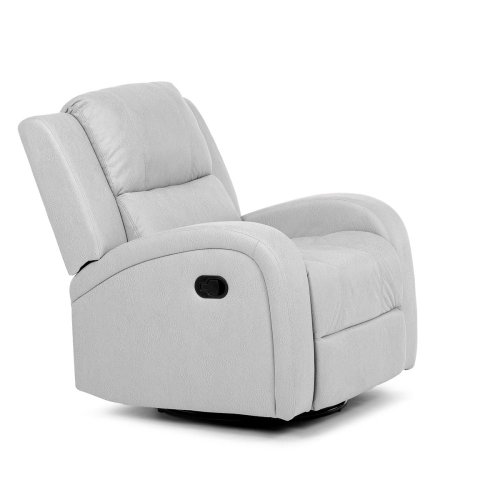 TV a relaxační křeslo, manuální polohování, potah šedá látka v dekoru kůže - Brevné variany: Šedá