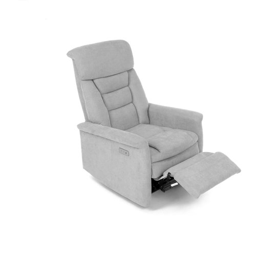 TV a relaxační křeslo s elektrickým ovládáním, potah hnědá látka