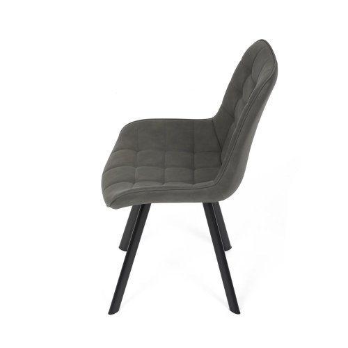 Židle jídelní, černá látka v dekoru broušené kůže, černý kov - Brevné variany: GRN3