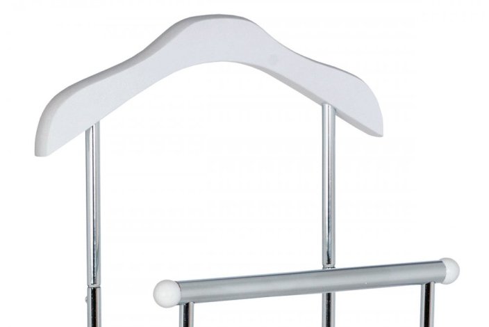 Němý sluha, výška 108 cm, MDF - černý matný lak, kov - chrom, nosnost 5 kg - Brevné variany: Bílá