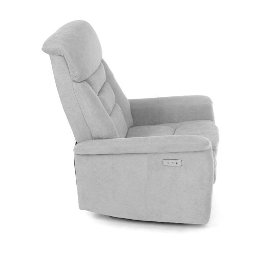 TV a relaxační křeslo s elektrickým ovládáním, potah hnědá látka