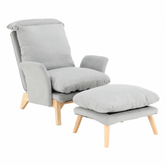 Křeslo s podnoží, světlešedá/přírodní, ZANDER (0000236447) — Memela.cz