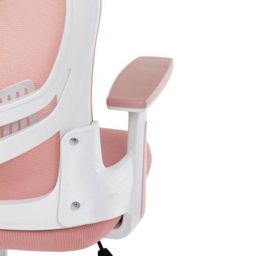 Kancelářská židle, šedá síťovina, bílý plast, kolečka na tvrdé podlahy, 2D područky