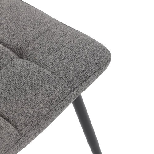 Židle jídelní, madlo, snadno čistitelná šedá látka, černý matný lak, kovové nohy - Brevné variany: Zelená