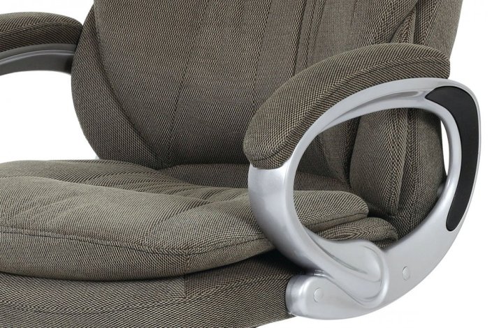 Kancelářská židle, houpací mech., šedá látka, plast. kříž - Brevné variany: Stříbrná