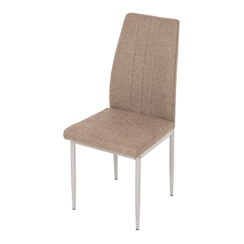 Židle jídelní, béžová látka, šedé kovové nohy - Brevné variany: Hnědá