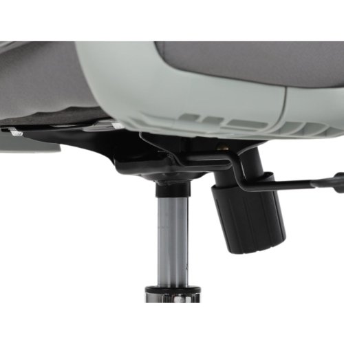 Židle kancelářská, bílý plast, šedý MESH a modrá látka, plastový kříž, houpací mechanismus. - Brevné variany: Červená