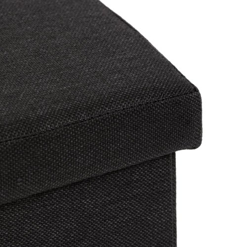 Taburet s úložným prostorem, látka černá - Brevné variany: Šedá