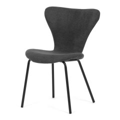 Židle jídelní, modrá látka, nohy černý kov