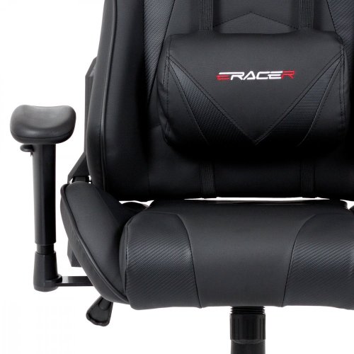 Kancelářská židle houpací mech., černá koženka, plast. kříž