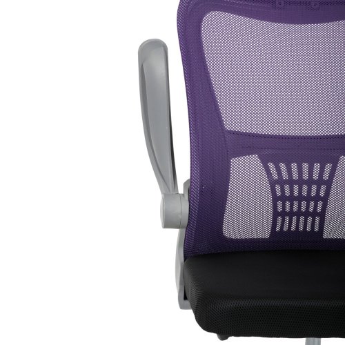 Kancelářská židle, tmavě šedá síťovina, šedý plast, kolečka na tvrdé podlahy - Brevné variany: Fialová