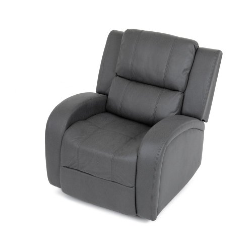 TV a relaxační křeslo, manuální polohování, potah šedá látka v dekoru kůže - Brevné variany: Šedá