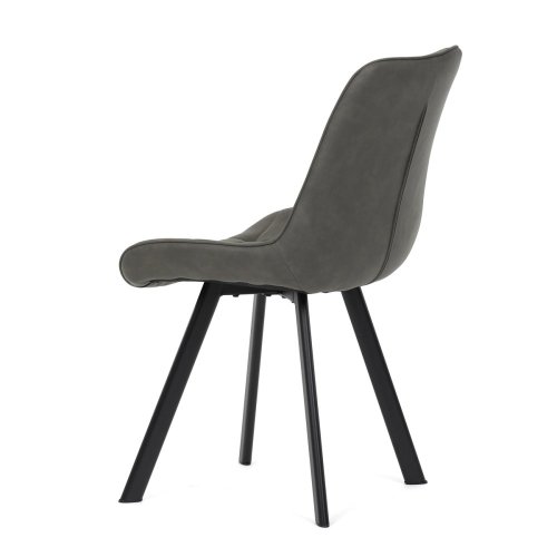 Židle jídelní, černá látka v dekoru broušené kůže, černý kov - Brevné variany: GRN3